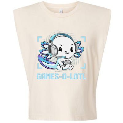 Gamesolotl Axolotl Video Gamer Kawaii Anime Funny Garment-Dyed Women's Muscle Tee