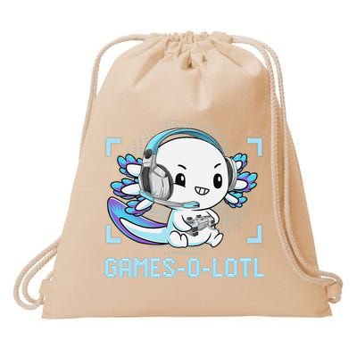 Gamesolotl Axolotl Video Gamer Kawaii Anime Funny Drawstring Bag