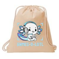 Gamesolotl Axolotl Video Gamer Kawaii Anime Funny Drawstring Bag