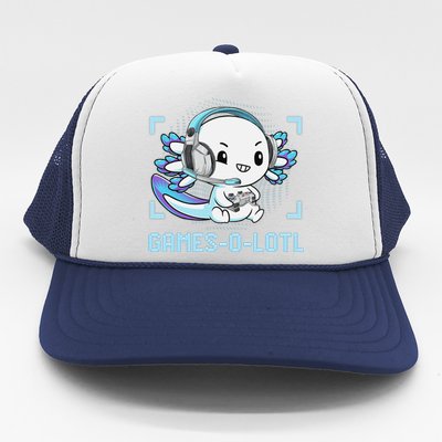 Gamesolotl Axolotl Video Gamer Kawaii Anime Funny Trucker Hat