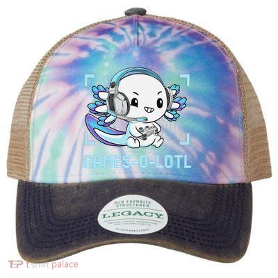 Gamesolotl Axolotl Video Gamer Kawaii Anime Funny Legacy Tie Dye Trucker Hat