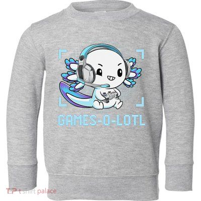 Gamesolotl Axolotl Video Gamer Kawaii Anime Funny Toddler Sweatshirt
