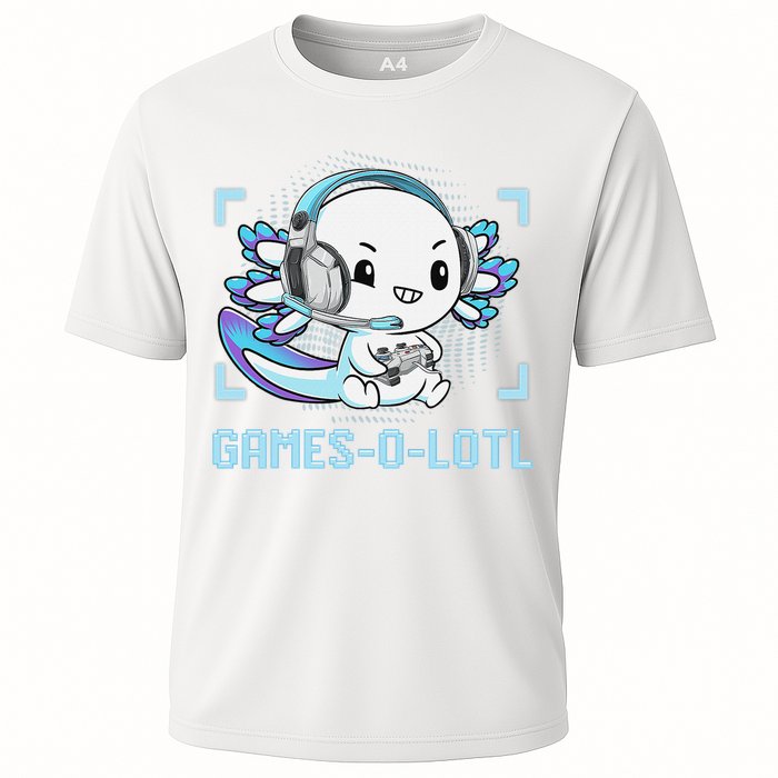 Gamesolotl Axolotl Video Gamer Kawaii Anime Funny Cooling Performance Crew T-Shirt