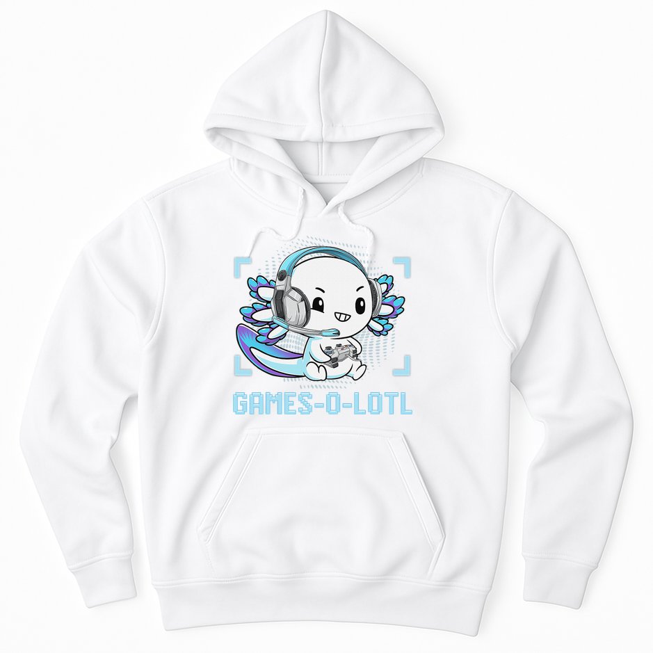Gamesolotl Axolotl Video Gamer Kawaii Anime Funny Hoodie