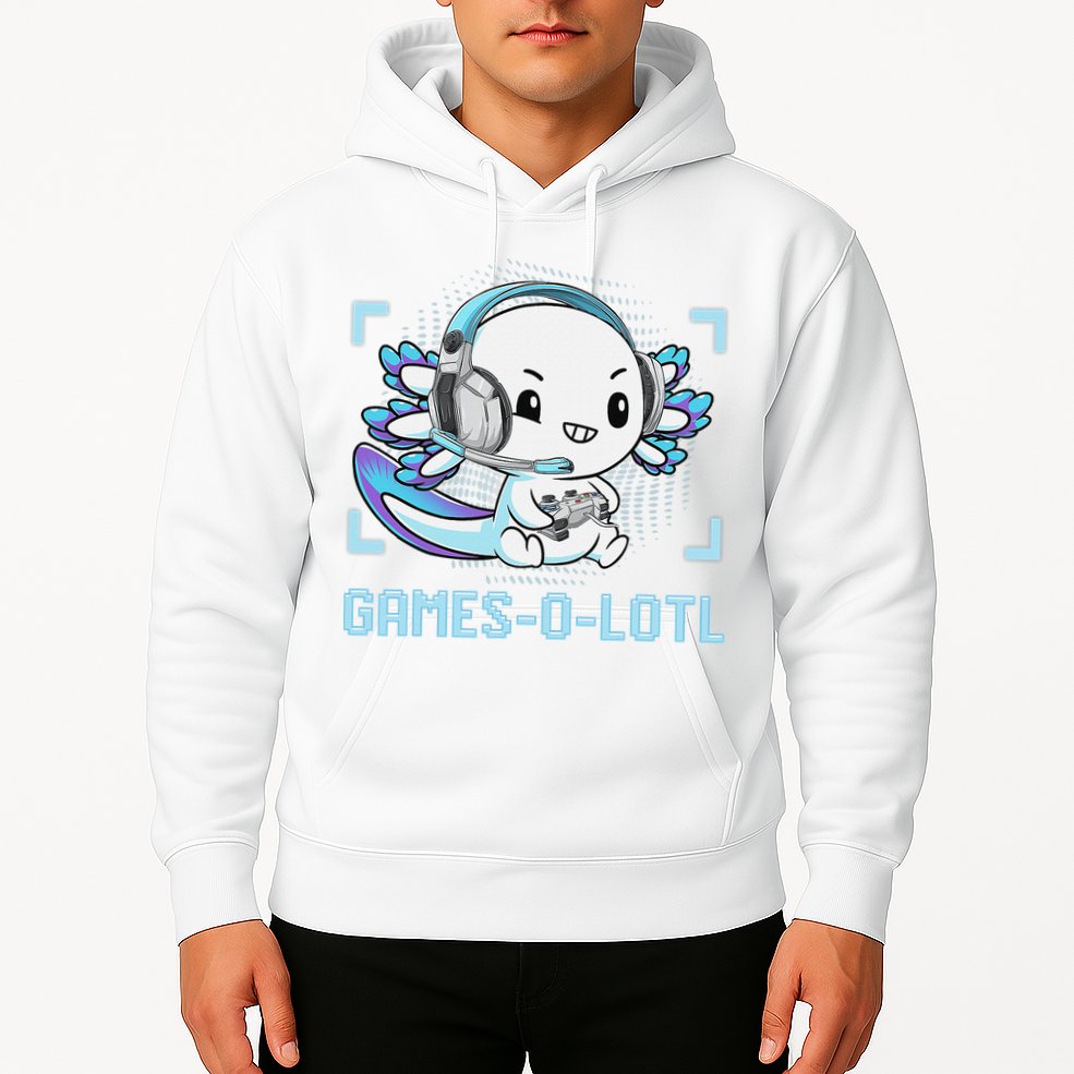 Gamesolotl Axolotl Video Gamer Kawaii Anime Funny Hoodie