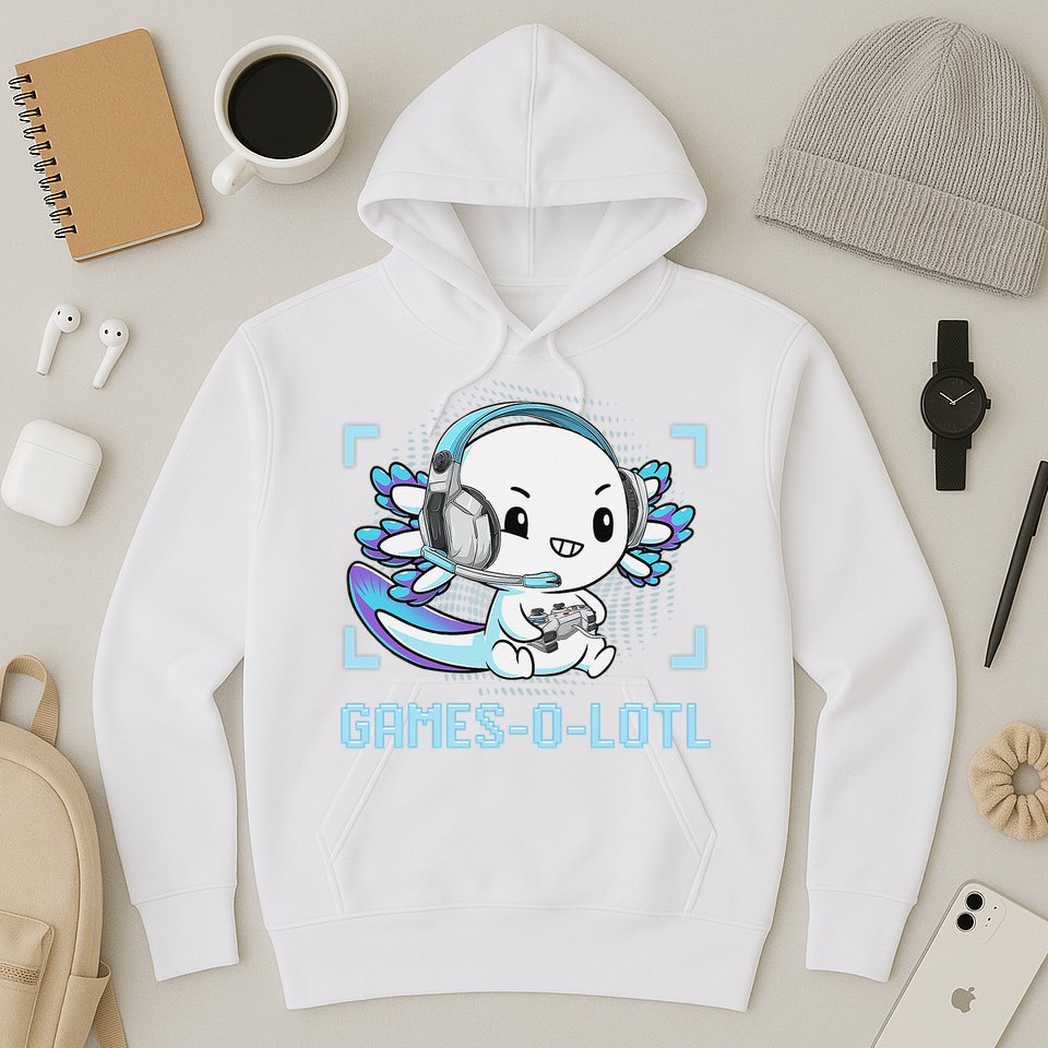 Gamesolotl Axolotl Video Gamer Kawaii Anime Funny Hoodie
