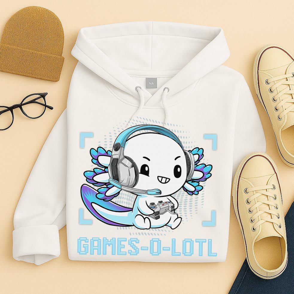 Gamesolotl Axolotl Video Gamer Kawaii Anime Funny Hoodie