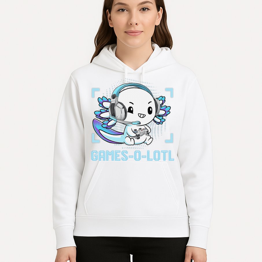 Gamesolotl Axolotl Video Gamer Kawaii Anime Funny Hoodie