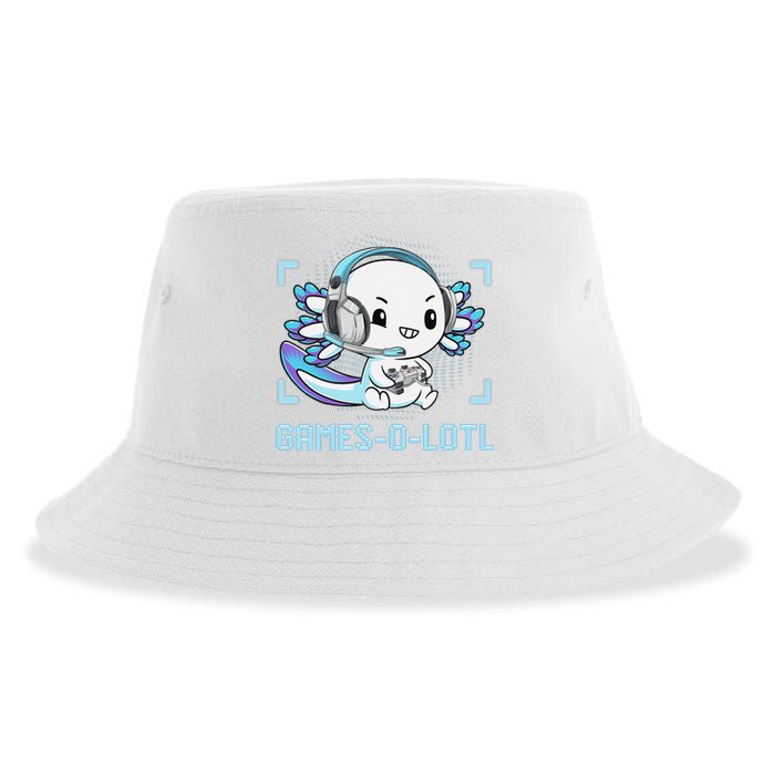 Gamesolotl Axolotl Video Gamer Kawaii Anime Funny Sustainable Bucket Hat