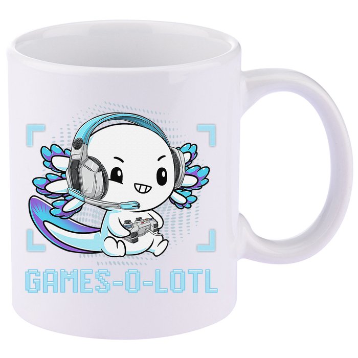 Gamesolotl Axolotl Video Gamer Kawaii Anime Funny 11oz C Handle Ceramic Mug