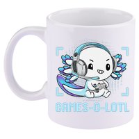 Gamesolotl Axolotl Video Gamer Kawaii Anime Funny 11oz C Handle Ceramic Mug