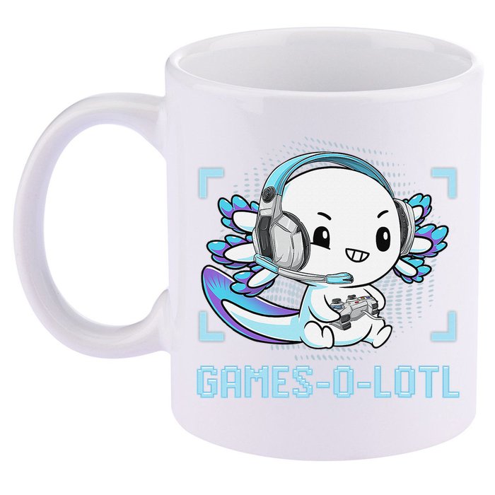 Gamesolotl Axolotl Video Gamer Kawaii Anime Funny 11oz C Handle Ceramic Mug