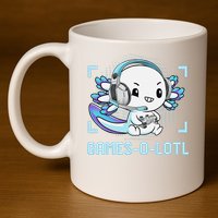 Gamesolotl Axolotl Video Gamer Kawaii Anime Funny 11oz C Handle Ceramic Mug