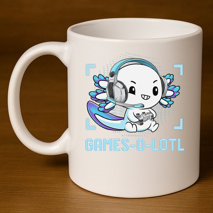 Gamesolotl Axolotl Video Gamer Kawaii Anime Funny 11oz C Handle Ceramic Mug