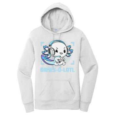 Gamesolotl Axolotl Video Gamer Kawaii Anime Funny Women's Pullover Hoodie