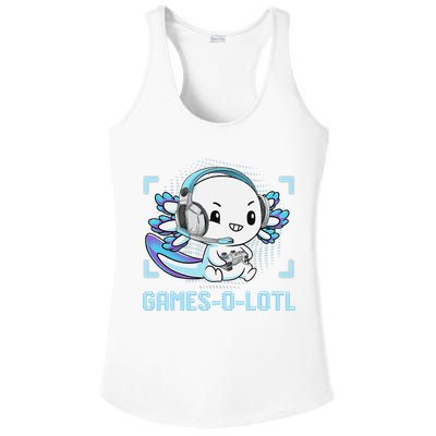 Gamesolotl Axolotl Video Gamer Kawaii Anime Funny Ladies PosiCharge Competitor Racerback Tank