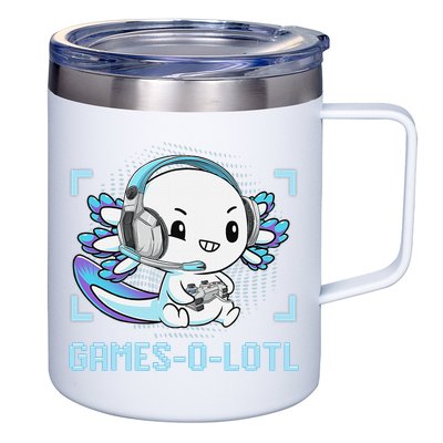 Gamesolotl Axolotl Video Gamer Kawaii Anime Funny 12oz Stainless Steel Coffee Mug