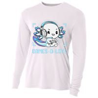 Gamesolotl Axolotl Video Gamer Kawaii Anime Funny Cooling Performance Long Sleeve Crew