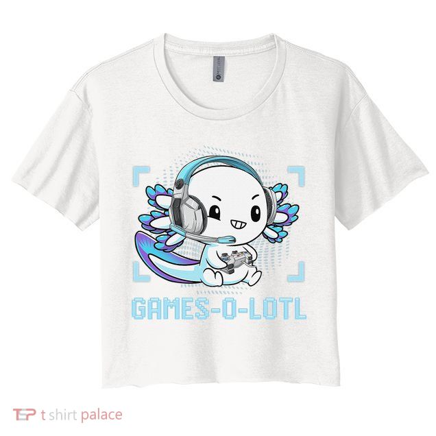 Gamesolotl Axolotl Video Gamer Kawaii Anime Funny Crop Top