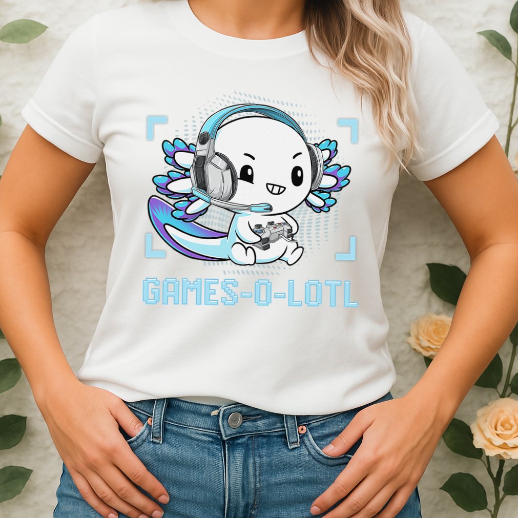 Gamesolotl Axolotl Video Gamer Kawaii Anime Funny Womens T-Shirt