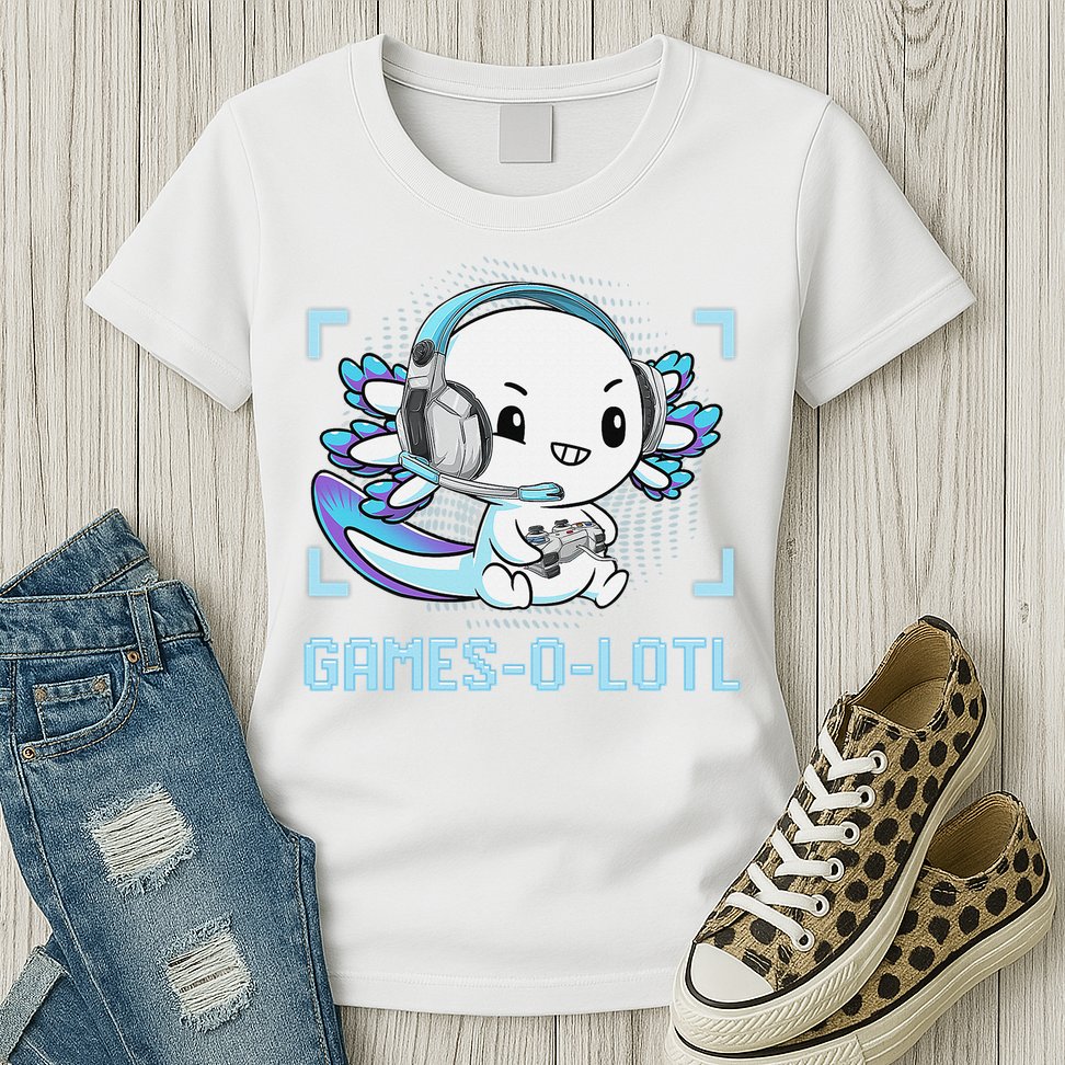 Gamesolotl Axolotl Video Gamer Kawaii Anime Funny Womens T-Shirt