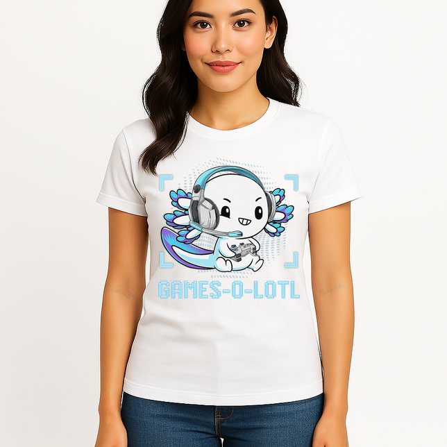 Gamesolotl Axolotl Video Gamer Kawaii Anime Funny Womens T-Shirt