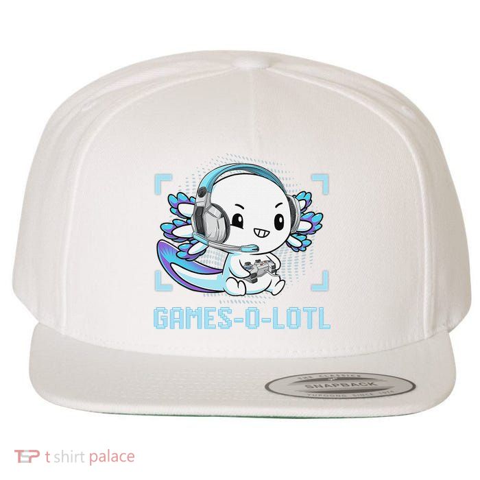 Gamesolotl Axolotl Video Gamer Kawaii Anime Funny Wool Snapback Cap