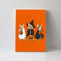 Ghost And Witch Corgi Dog Halloween Dog Lover Canvas