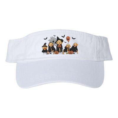 Ghost And Witch Goldendoodle Halloween Dog Lover Valucap Bio-Washed Visor