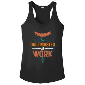 Grillmaster At Work Bbq Sausage Meat Lover Funny Barbecue Gift Ladies PosiCharge Competitor Racerback Tank