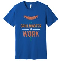 Grillmaster At Work Bbq Sausage Meat Lover Funny Barbecue Gift Premium T-Shirt