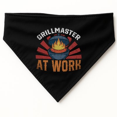 Grillmaster At Work Meat Lover Grilling Bbq Funny Barbecue Gift USA-Made Doggie Bandana