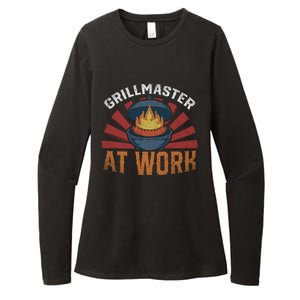 Grillmaster At Work Meat Lover Grilling Bbq Funny Barbecue Gift Womens CVC Long Sleeve Shirt