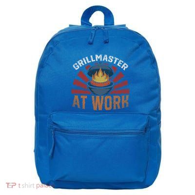 Grillmaster At Work Meat Lover Grilling Bbq Funny Barbecue Gift 16 in Basic Backpack