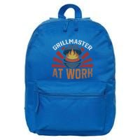 Grillmaster At Work Meat Lover Grilling Bbq Funny Barbecue Gift 16 in Basic Backpack