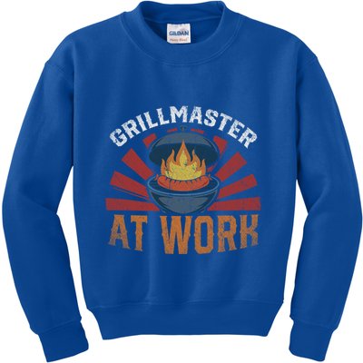 Grillmaster At Work Meat Lover Grilling Bbq Funny Barbecue Gift Kids Sweatshirt