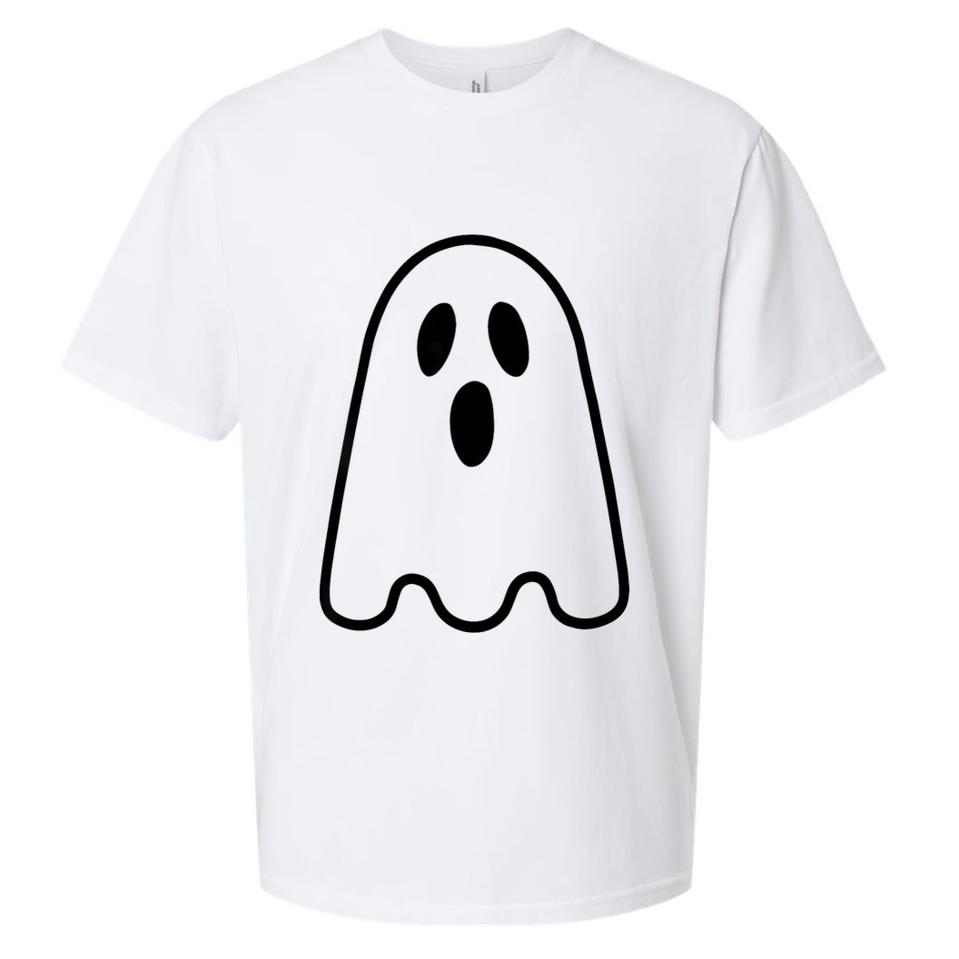 Ghost Adult Women Silly Ghost Face Costume Sueded Cloud Jersey T-Shirt