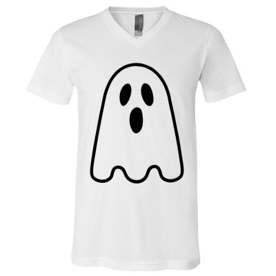 Ghost Adult Women Silly Ghost Face Costume V-Neck T-Shirt