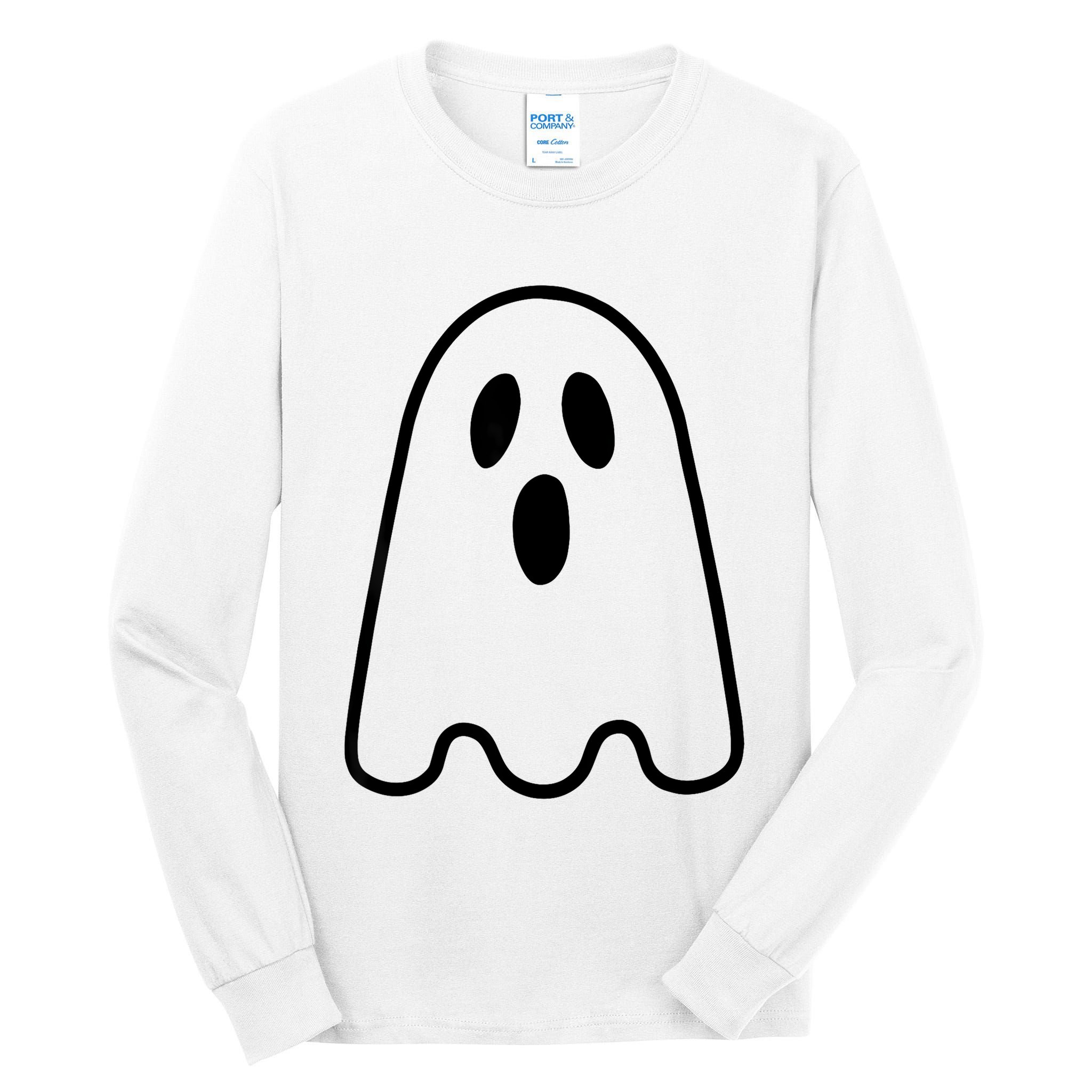 Ghost Adult Women Silly Ghost Face Costume Tall Long Sleeve T-Shirt