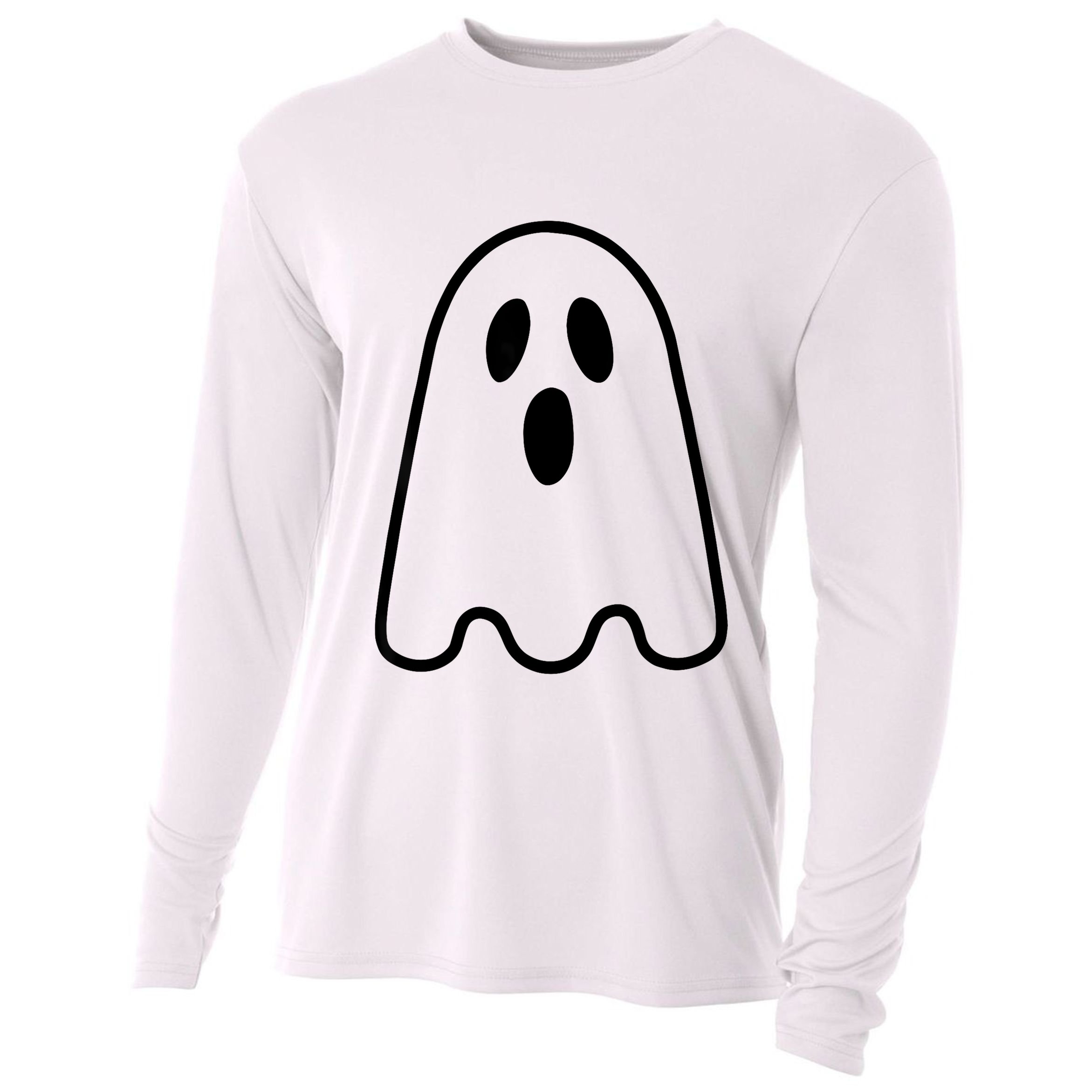 Ghost Adult Women Silly Ghost Face Costume Cooling Performance Long Sleeve Crew