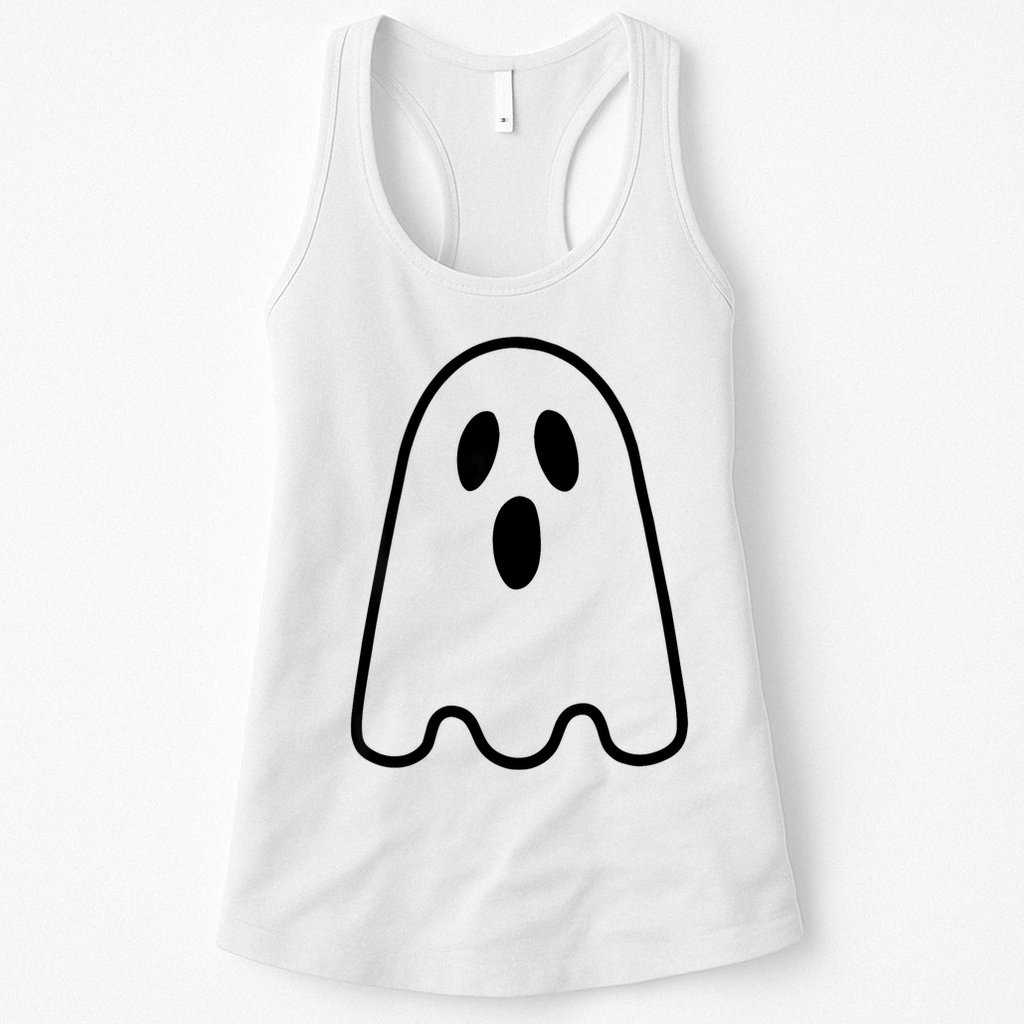 Ghost Adult Women Silly Ghost Face Costume Womens Tank Top