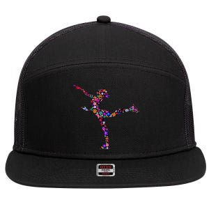 Girls And Wo Ice Skating 7 Panel Mesh Trucker Snapback Hat