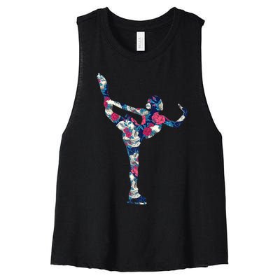 Girls And Wo Ice Skating Women's Racerback Cropped Tank