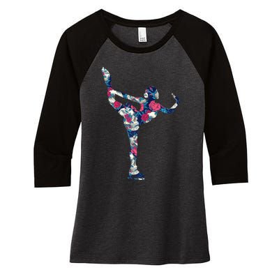 Girls And Wo Ice Skating Women's Tri-Blend 3/4-Sleeve Raglan Shirt