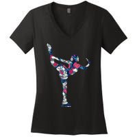 Girls And Wo Ice Skating Women's V-Neck T-Shirt