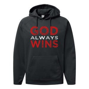 God Always Wins Religious Performance Fleece Hoodie