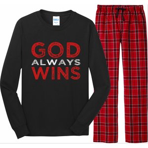 God Always Wins Religious Long Sleeve Pajama Set