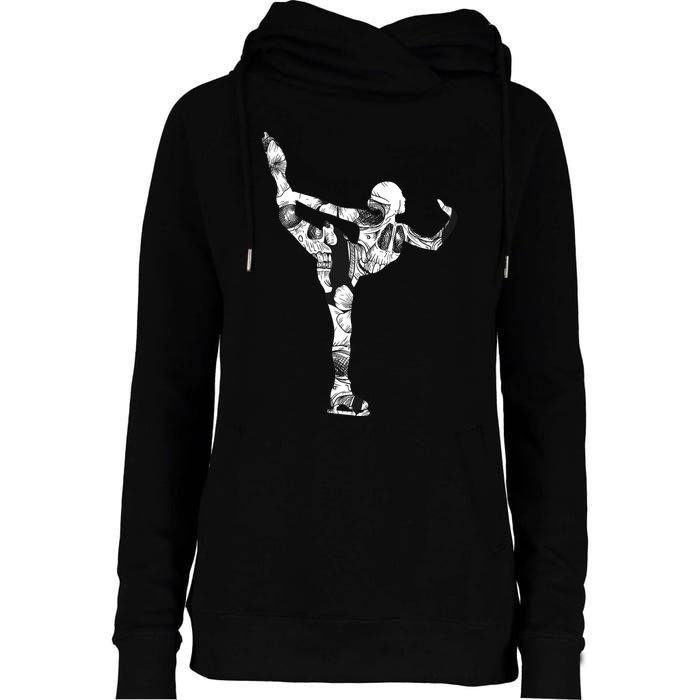 Girls And Wo Ice Skating Womens Funnel Neck Pullover Hood