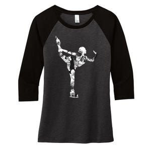 Girls And Wo Ice Skating Women's Tri-Blend 3/4-Sleeve Raglan Shirt