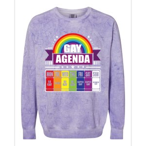 Gay Agenda Weekly Schedule Pride Lgbt Month Funny Gift Colorblast Crewneck Sweatshirt